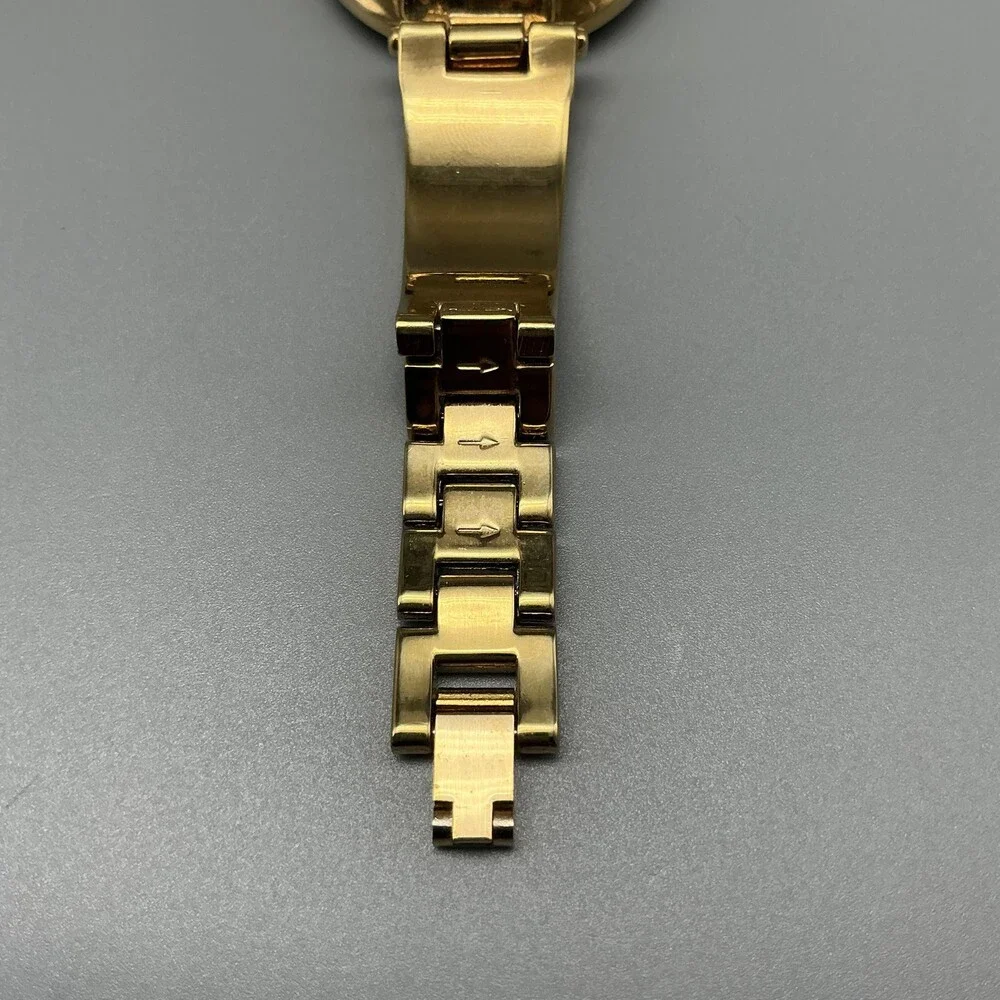 Anne Klein Womens Watch 34mm Cream Dial Gold Tone Inlay AK/2512 New Battery 6.5